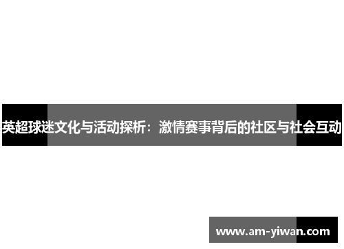 英超球迷文化与活动探析：激情赛事背后的社区与社会互动